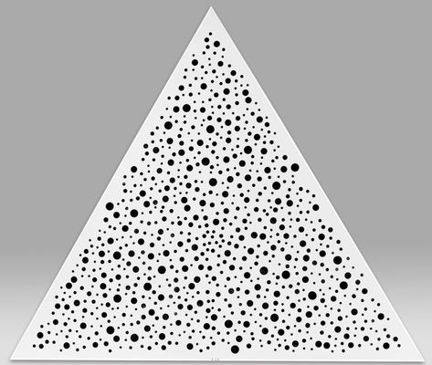 Tấm trần kim loại hình tam giác 1mm Nhôm đục lỗ ISO9001