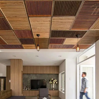 Thiết kế trần nhà bằng kim loại OEM Sơn tĩnh điện Polyester với đèn LED