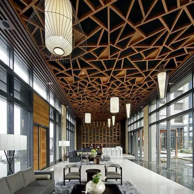 Thiết kế trần nhà bằng kim loại OEM Sơn tĩnh điện Polyester với đèn LED