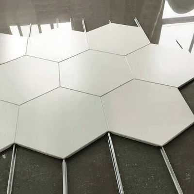 Aluminô Metal Trần nhà Hexagon Trần nhà tấm 404mm Clip In