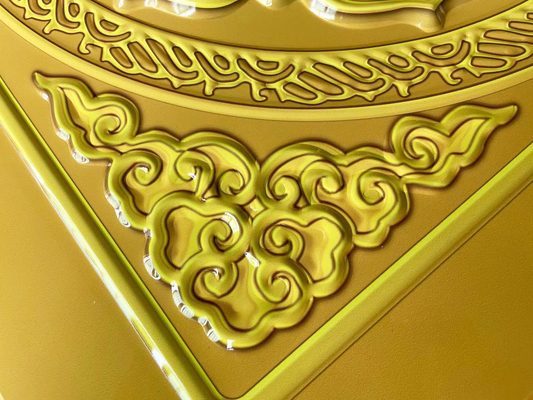 Trần nhôm kim loại 600x600mm Tấm chùa 3D Lá vàng Phật sảnh Hoa sen