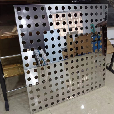 Tấm ốp trần bằng thép không gỉ 304 Gương hoàn thiện Tấm ốp trần đục lỗ