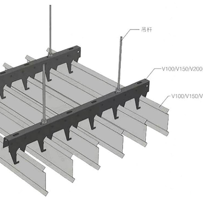 Trần màn hình nhôm B chống cháy 200x3000mm để trang trí tường ngoại thất