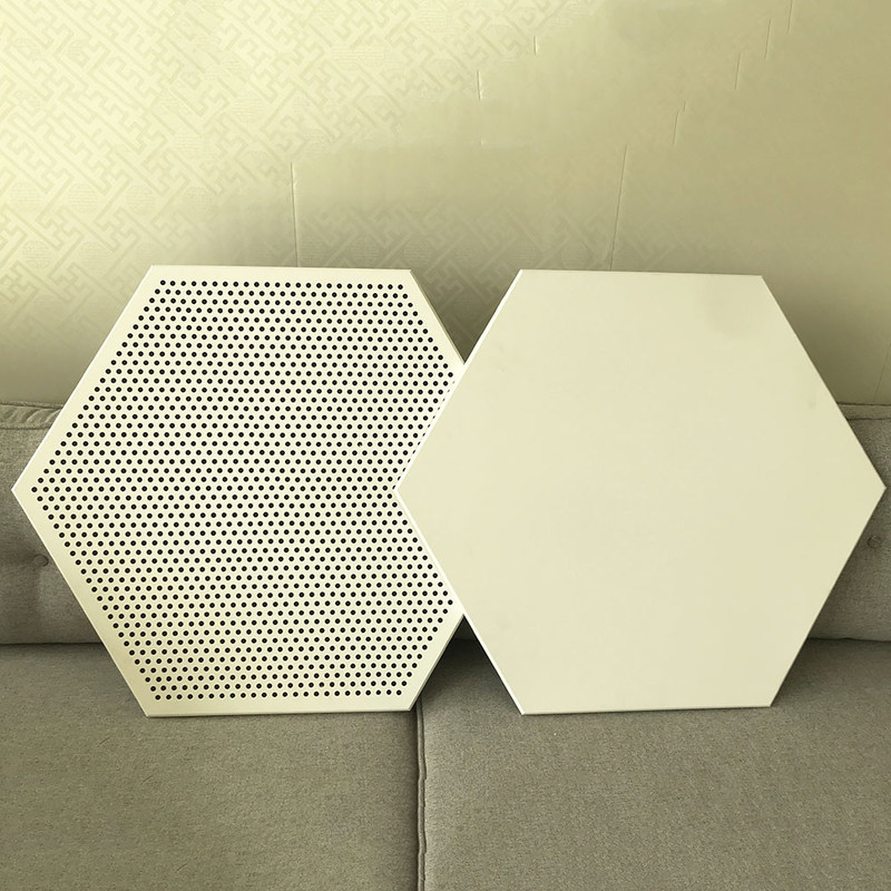 Aluminô Metal Trần nhà Hexagon Trần nhà tấm 404mm Clip In